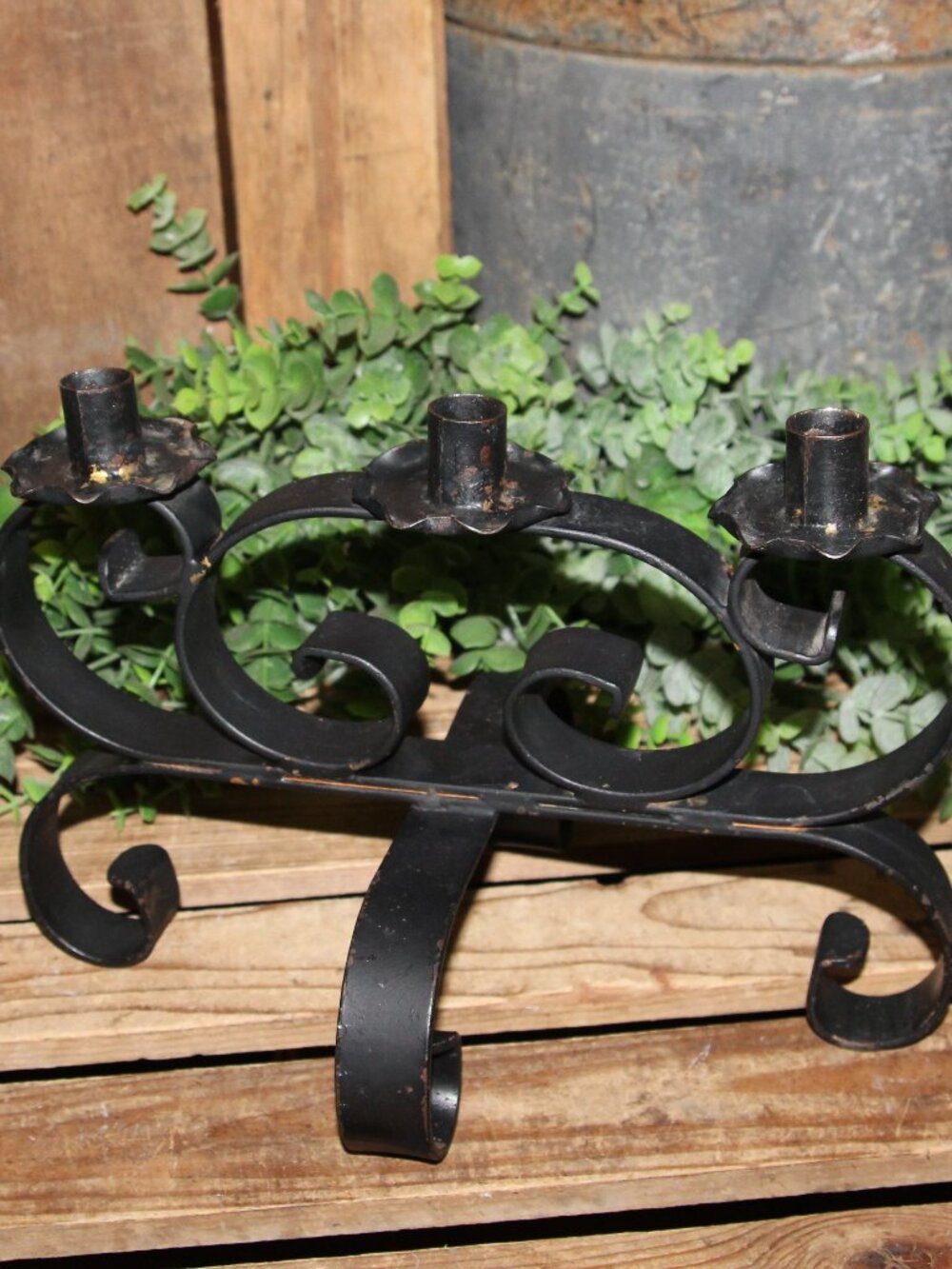 Black Moody Gothic Vintage Wrought Iron Candleabra Candle Holder